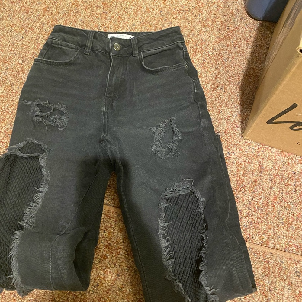 Zara fishnet jeans